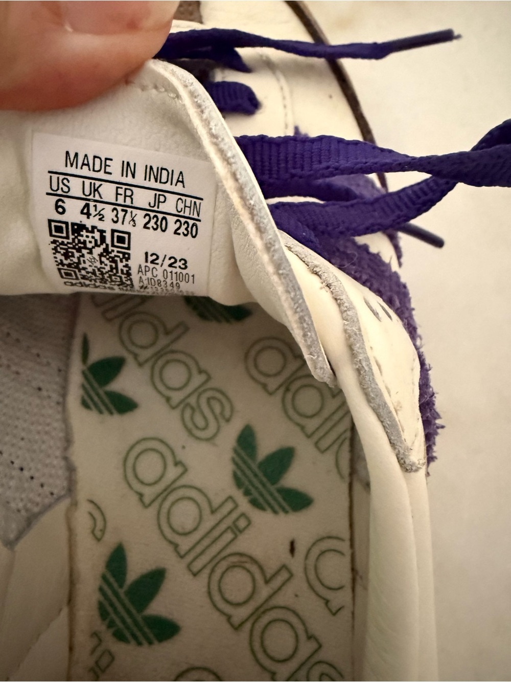 adidas Samba OG Sneakers in White, Purple, Brown & Green Sz 6 M 7W - Picture 5 of 9